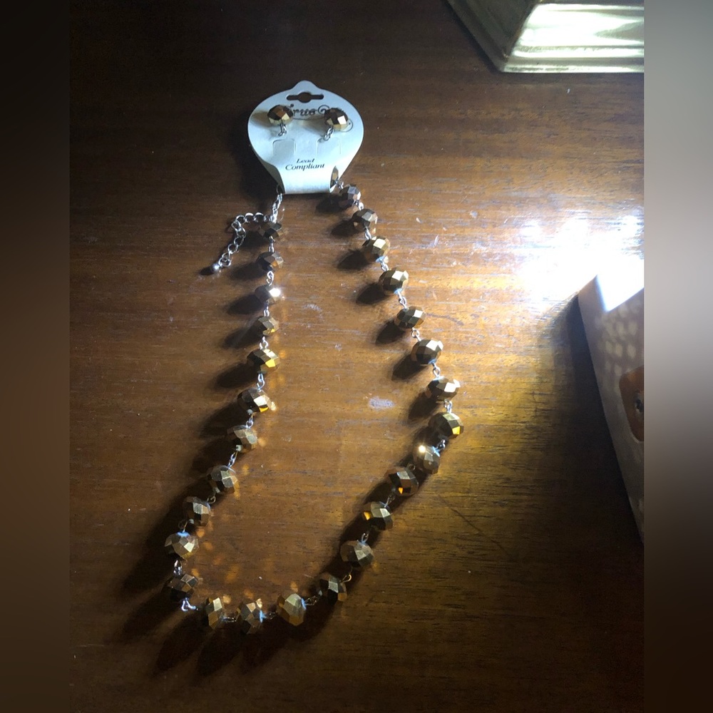 True Gold Colored Austrian Crystal Costume Jewelry Set- 690 $25 or $20 w/offer